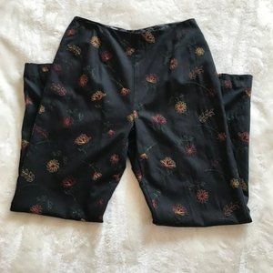 Nicole Studio Black cigarette pants with Flower Design 10